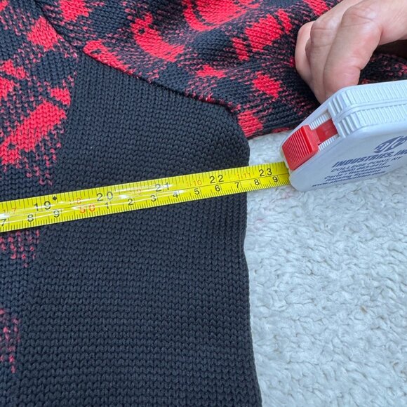 NEW Talbots Women's Fleece Back Jacket Plaid Pattern Red & Black Full-Zip, Sz L - Picture 9 of 9